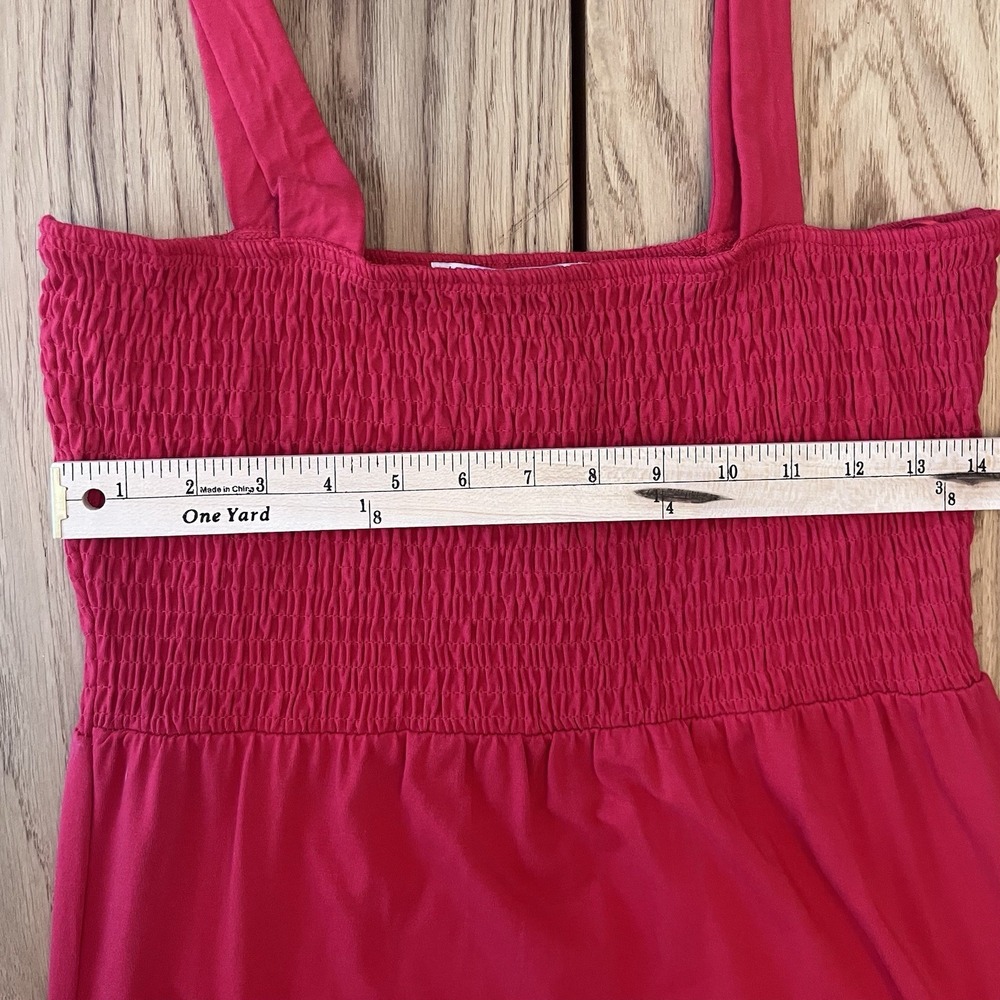 Ann Taylor Loft Red Smocked Tiered Layered Ruffle Maxi Dress Women M Petite - Picture 7 of 8